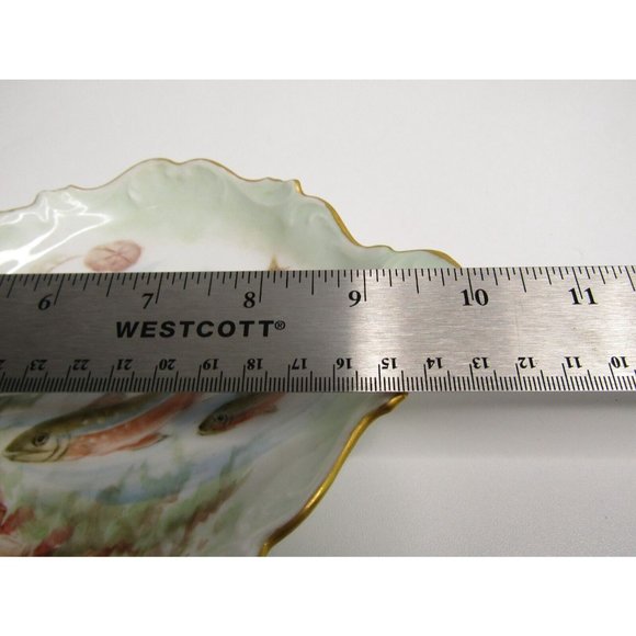 Tressemanes & Vogt Limoges France Fish Gilt Edged Sardine Tray (T & V) Vintage - Picture 9 of 11